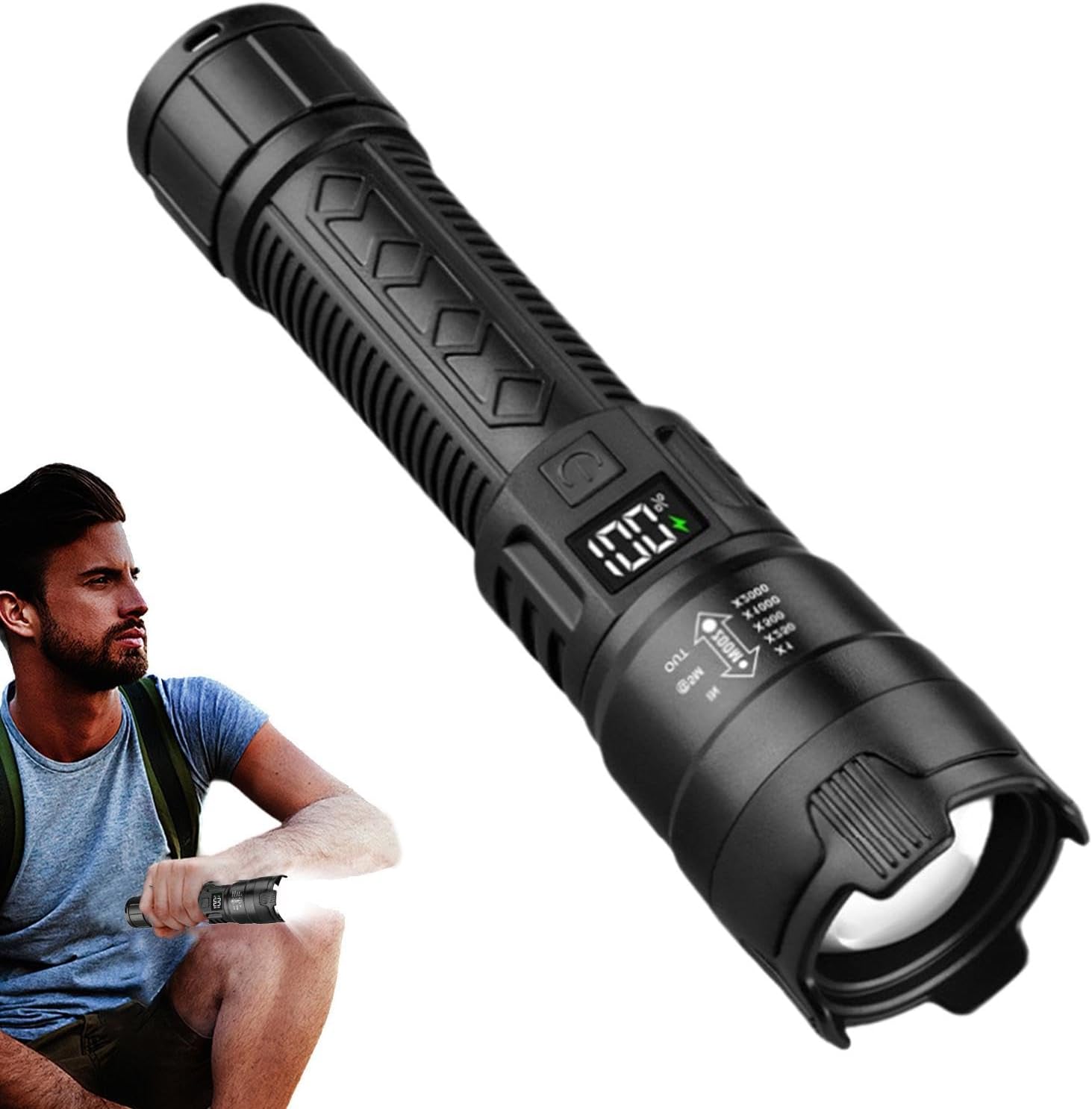 Outdoor Power Usb - Тактический светодиодный фонарик 2000LM USB перезаряжаемый